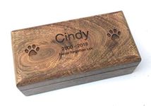 Rutherfords Gifts PERSONALISED MANGO WOOD PET MEMORIAL ASHES CASKET - SMALL