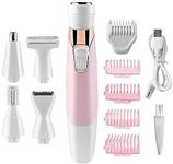 Geecol Electric Lady Shaver, 5-in-1 Painless Women Razors Bikini Trimmer Body Hair Remover for Legs Lips Underarms, Wet and Dry Painless, USB Rechargeable