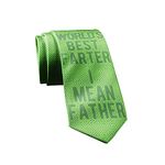 Crazy Dog T-Shirts World's Best Farter I Mean Father Necktie Funny Father's Day Hilarious Dad Tie, Green, One Size