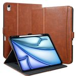 Zinibri for iPad Air 13 Inch Case 2024 M2 A2898 A2899 A2900 with Pencil Holder & Pocket & Hand Strap, Stand Cover Magnetic PU Leather Case Compatible with iPad Air 13 M2 2024,Brown