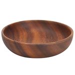 Wooden Salad Bowl, Reusable Fruit Bowl Serving Bowls Salad Serving Bowl Salad Mixing Bowl Wood Salad Bowl Set Wood Dough Bowl for Salad, Soup, Noodle 17.5 * 4cm