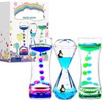 LIVOND Calming Sensory Toys For Kids With Autism Adhd Anxiety Or Special Needs-3 Pack Liquid Motion Bubbler Timers (Style #3), Multicolor