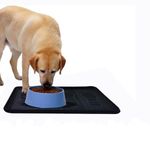 Mats Avenue® Multi-Purpose Rubber Tray mat for Feeding Dogs Cats, Pets Multipurpose Indoor and Outdoor use 40cm x 60cm Black Set of 1