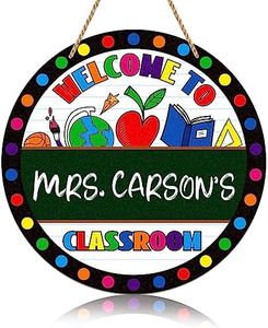 FaCraft Welcome Sign for Classroom Door Decorations 11.5" Personalized Teacher Door Sign Classroom Door Hanger Sign Welcome to Our Classroom Hanging Signs for Back to School Teacher Supplies