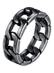 U7 Qudo Rings UK Size T 1/2 Vintage Jewellery For Punk Teen Boys Ring Cuban Chain