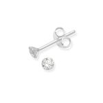 Heather Needham Sterling Silver Cubic Zirconia Earrings Clear colour - SIZE: 4mm. Branded Gift boxed 4mm cubic zirconia Round Stud earrings. 5768CZ/B41HN