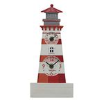 Taylor Precision Products 12" Poly Resin Lighthouse Clock with Thermometer, Multicolored