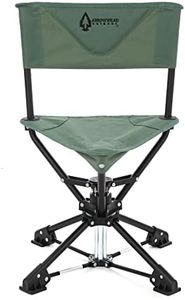 ARROWHEAD OUTDOOR 360° Degree Swivel Hunting Chair Stool Seat, Perfect for Blinds, No Sink Feet, Quick Setup & Takedown, Compact & Lightweight, Carrying Case, Fishing, Rugged 600D Canvas, USA-Based