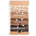 Hair Ties Bracelet Boho Hair Tie for Women Thick Hair, Lolalet Soft Braided Hair Elastics Bands, Strong No Pull Hair Ponytail Holder -20 Pcs, Style F