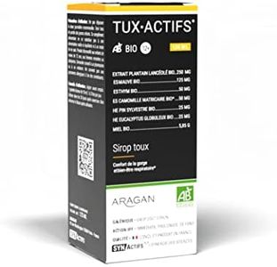 ARAGAN - Synactifs - Tuxactifs Bio 12 + - Complément Alimentaire Toux et Gorge Irritée - Camomille, Miel, Mauve, Plantain, Huiles Essentielles - 125 ml - 4 à 12 jours de prise - Fabriqué en France