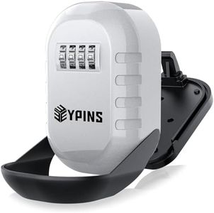 EYPINS Outdoor Wall-Mounted Key Lock Box - Secure Resettable Combination Code Lockbox with High-Capacity Storage, Weatherproof & Durable Design for House, Tenants, Airbnb, Warehouse (White)