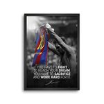 LAMRON Lionel messi Barcelona Wall Decoration Art Framed Poster, 12 Inch x 18 Inch, Glass with 0.5 Inch Black Wooden Frame