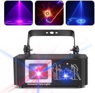 Luz de discoteca para fiestas, T04, 3D RGB animación, luz de fiesta DMX 512, con mando a distancia, música, sonido activado, luces para Halloween, cumpleaños, fiestas, bares, discotecas, KTV