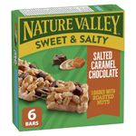 NATURE VALLEY Salted Caramel Chocolate Flavour Sweet and Salty Granola Bars, No Artificial Colours, No Artificial Flavours, Made with Whole Grains, Pack of 6 Granola Bars, Loaded with Roasted Nuts