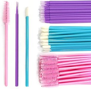 150 varillas desechables para rímel, cepillos para labios y micro aplicadores, 50 cepillos para cejas + 50 cepillos para labios + 50 cepillos para micro aplicadores, kit de herramientas