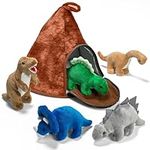 Prextex Dinosaur Volcano House with 5 Plush Dinosaurs Great for Kids