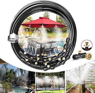 Landgarden Outdoor Misting Cooling System,33ft Misting Line,11 Brass Mist Nozzles for Patio Garden Greenhouse