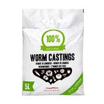 Baltic Worm Worm Castings 5 Liter - Pure Multipurpose Fertiliser Vermicompost - Natural Top Soil Builder and Improver Plant Feed for Potting Germination Growing