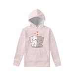 WELLFLYHOM Unisex Kids Teens Sweatshirts Youth Girls Boys Hoodies and Sweaters Hooded Pullover Tops Age 6-16, 1 Cute Cat Pink, 11-13 Years