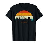 Vintage Retro Style Sunset City skyline cityscape Nottingham T-Shirt