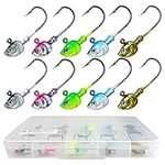 Bombite 10packs Swimbait Jig Heads,Fishing Jig Heads Hooks Swimbait Jig Head Saltwater/Freshwater Minnow Fishing Jigs Heads for Bass Fishing 3/8 oz 1/2 oz 1.0oz