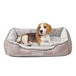 JOYELF Dog Bed Washable Calming Pet Bed, Anti Anxiety Cat Bed & Sofa, Cute Plush Pet Bed for Medium Dog and Cat - Medium Rectangle