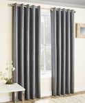 Enhanced Living - Vogue Grey/Silver, Eyelet Curtain, Dimout, Thermal, Blockout Curtain (Width - 90" (229cm) x Drop - 54" (137cm))