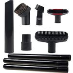 9 Pcs Vacuum Attachments Fit for Shop Vac Accessories 1 1/4" - 3 Pcs Vacuum Extension Wand, 1 1/4 inch (32 mm) & 1 3/8 inch (35 mm) Vacuum Hose Adapter, 1 1/4 inch Vacuum Cleaner Accessories Brush Kit