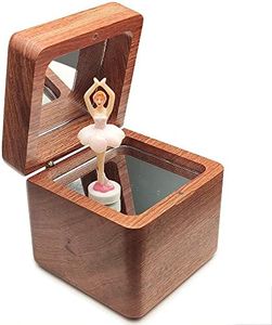 18 Note Wind Up Solid Wood Ballerina Girl Music Box, for Christmas/Birthday/Valentine's Day/Mother's Day, Tune of You are My Sunshine. (Rosewood)