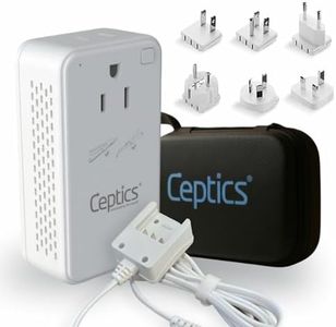 Ceptics Step Down Voltage Converter US to Europe - 200W Convert 220V to 110V for Curling Iron, Straightener, Charger – USB-A & C Fast Charging – SwadApt Type A, B, C, E/F, G, I Included