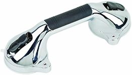 HealthSmart 12" Suction Cup Grab Bar, Safety Hand Rail, Support - Handicap, Elderly, Injury, Senior Assist, Color Indicator Showing when Bar is Secure, Chrome