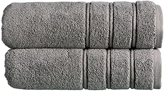 Christy Antalya Large Bath Towels | Set of 2 | 100% Turkish Cotton | 600GSM | Soft Plush Luxury Towel Set | 70cm x 125cm | Quick Dry | Storm Grey