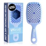 FHI Heat UNbrush Detangling Brush for Pain-Free Brushing on All Wet or Dry Hair Types — Durable DuoFlex Anti-Static Bristles, Lightweight Handle, Vented Hair Brush, Periwinkle Light Blue