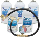 ZeroR® Premium Repair & Recharge Kit for R134a Refrigerant Systems | Max Seal, Permafrost, R134a Replacement | 24" HD Can Tap Gauge