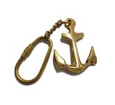 THE STREETS CRAFTS EXPORTS Brass Key Chain Modern Minimalist Keyring for Car Keys, Heavy Duty, Lightweight (Anchor)