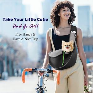 Pawaboo Dog Sling Carrier, Small – Black Pet Travel Bag