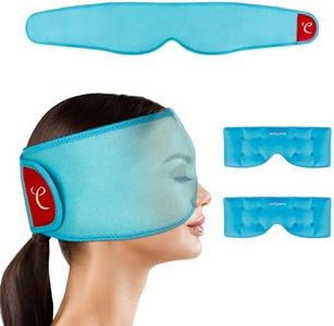 Comfytemp Cooling Eye Mask, 2PCS, Reusable Gel Ice Cold Eye Mask for Puffiness, Hot Cold Pack Wrap for Puffy Eyes, Dark Circles, Dry Eyes, Headache, Migraines, Stress Relief, Blue, FSA HSA Eligible