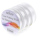 Fishing Wire, Selizo 4Pcs Clear Fishing String Line Jewelry Beading String Invisible Nylon Thread Cord for Hanging Decorations, Crafts and Jewelry Making (4 Sizes)