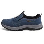 GHAKKE 2023 Walking Shoes For Men Outdoor Hiking Orthopedic Shoes With Arch Support Slip On Waterproof Anti-Slip Lightweight Loafers Fashion Low-top Safety Sneakers (Color : Blue, Size : 10 UK)