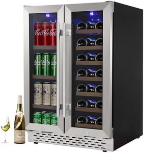 OMTech LXAI-PHO_0XWZ Wine and Beverage Refrigerator, Black