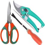 Green Toucgh Gardning Tools Include I Weeder, Cutter and Scissor.