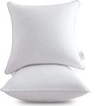 Leeden 20 x 20 Pillow Inserts (Set of 2) - Throw Pillow Inserts with 100% Cotton Cover - 18 Inch Square Interior Sofa Pillow Inserts - Decorative Pillow Insert Pair - White Couch Pillow