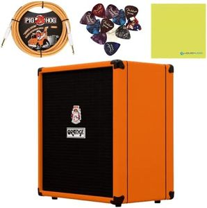 Orange Crush Bass 50-1x12 50-Watt Bass Combo Bundle w/Pig Hog 10' Instrument Cable, Power, 12x Guitar Picks, AC Adapter & Liquid Audio Polishing Cloth