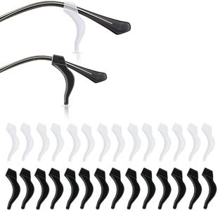 14 Pairs Ear Hook Glasses Strap Eyeglasses Ear Grip Silicone Eyeglass Holder Anti-Slip Eyeglasses Ear Grip Hooks Safety Eyewear Retainer for Sunglasses Temple Tips Sleeve Retainers for Eyeglass, Black+white, Large