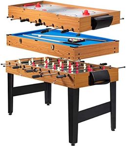 Giantex Multi Game Table, 3-in-1 48" Combo Game Table w/Soccer, Billiard, Slide Hockey, Wood Foosball Table, Perfect for Game Rooms, Arcades, Bars, Parties, Family Night