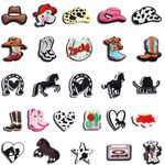 PVC Shoe Charms for Clog Sandals Different Decoration DIY Halloween Christmas Party Gift for Boys Girls Kids Teens and Adults (cowboy Set 26PCS)