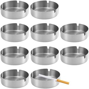 LATRAT Cendrier Exterieur 10 Pièces, de 10 cm de diamètre, coupe-vent, inoxydable pour table moderne, restaurant, chambre à coucher