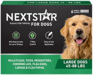 NEXTSTAR Flea and Tick Prevention for Dogs, Repellent, and Control, Fast Acting Waterproof Topical Drops for Large Dogs, 6 Monthly Doses