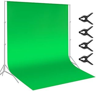 Neewer 10x12 feet/3x3.6 Meters Green Chromakey Fiber Backdrop Background Screen for Photo Video Studio, 4 Pieces Backdrop Clamps Included, Ideal for Portraits and Product Shooting