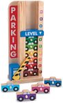 Melissa and Doug Stack and Count Wooden Parking Garage with 10 Cars, Great Gift for Girls and Boys - Best for 3, 4, and 5 Year Olds